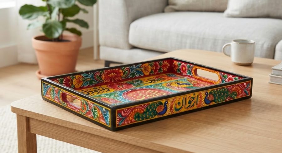 Folk Bloom Serving Tray — alternate view